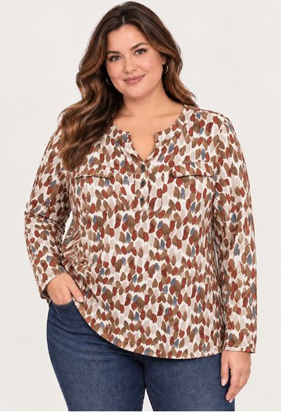 Picture of V NECK QUALITY BLOUSE BUTTONED